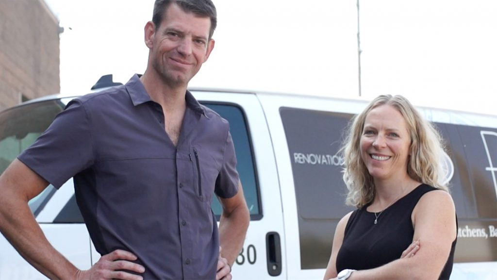 Mike and Katie Van Den Bosch outside their business